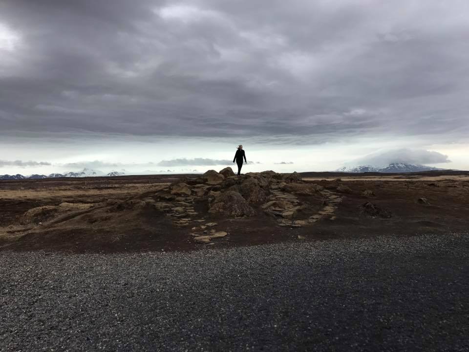 Girl tourist in Iceland