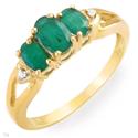 ring with genuine Emeralds in Solid Yellow Gold Size 7
