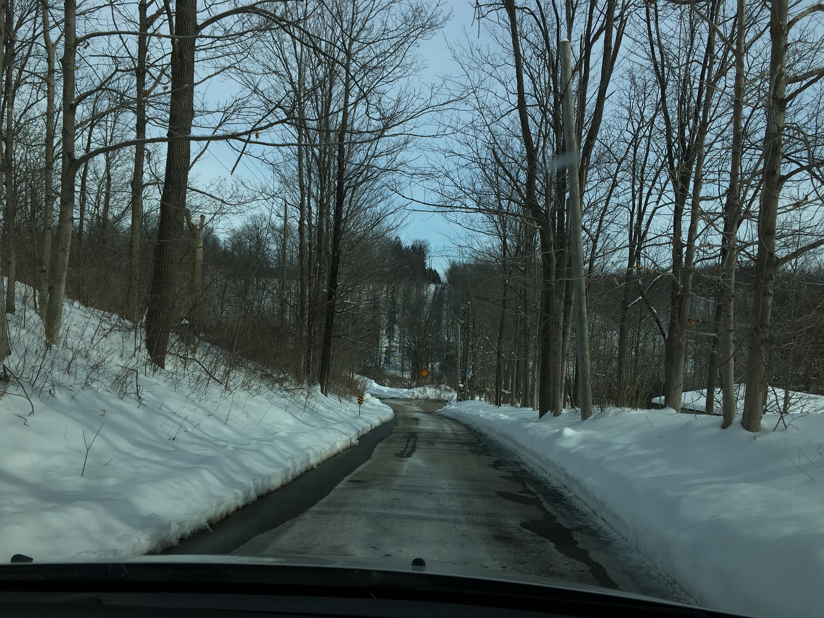 the driveway down to our house in winter, Beck Line, St Thomas