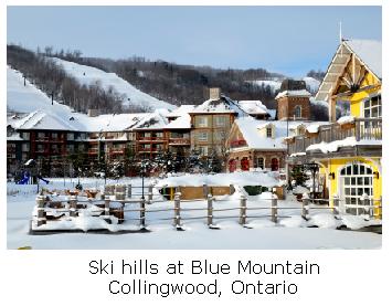 Blue Mountain resort in the snow, Collingwood, Ontario