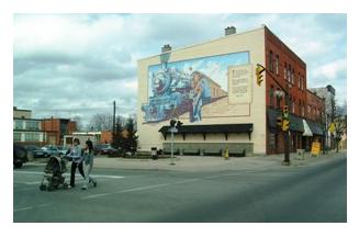 St Thomas Wall Murals downtown, corner of Talbot and Flora St