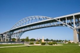 Bluewater Bridge at Sarnia Ontario neighbour to Port Huron Michigan