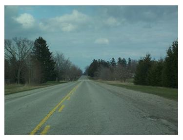 No traffic on Highway 3, Eagle, Ontario, quiet Ontario roads