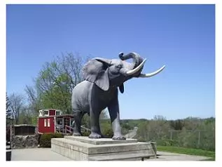 Jumbo the Elephant statue, killed in St Thomas in 1885