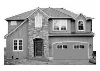 brand new single family home in Ontario, Canada, black and white picture