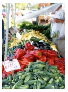 Locally grown Vegetables stand at St Jacobs Farmers' market